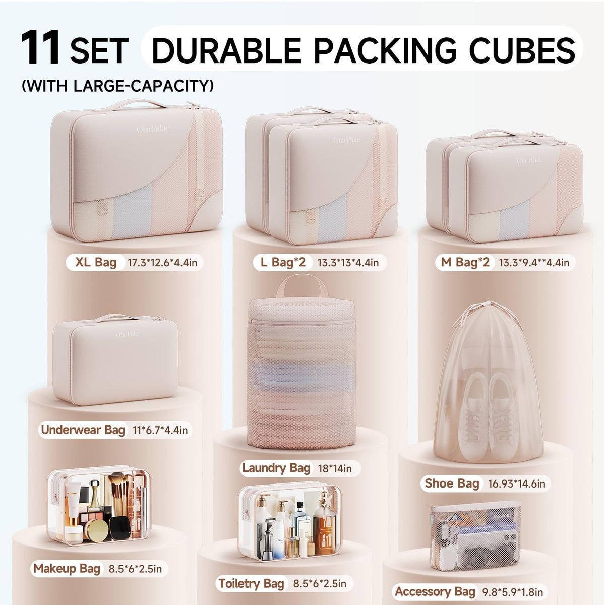 Packing Cubes for Travel (01 Cream)