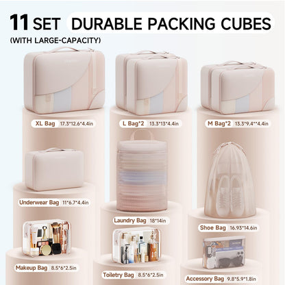 Packing Cubes for Travel (01 Cream)
