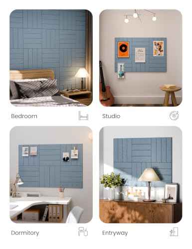 36" x 24" Large Felt Bulletin Board (Coastal Haze / Bold-stripe 6-pack)