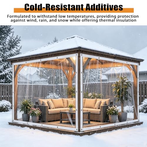 Clear Tarps Heavy Duty Waterproof Vinyl Patio Tarp
