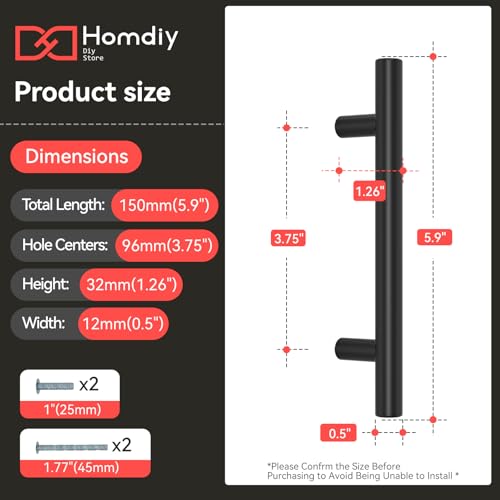 Black Cabinet Handles 30Pack 3 (3-3/4in hole centers / Black)