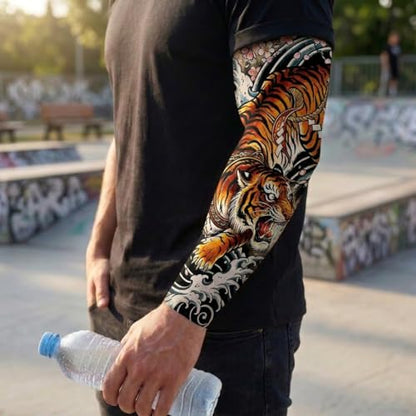 2 Pcs Tiger Tattoo Arm Sleeves (Tiger)