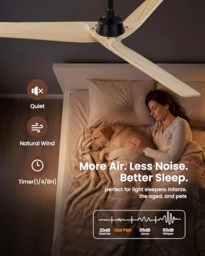Wood Ceiling Fan No Light