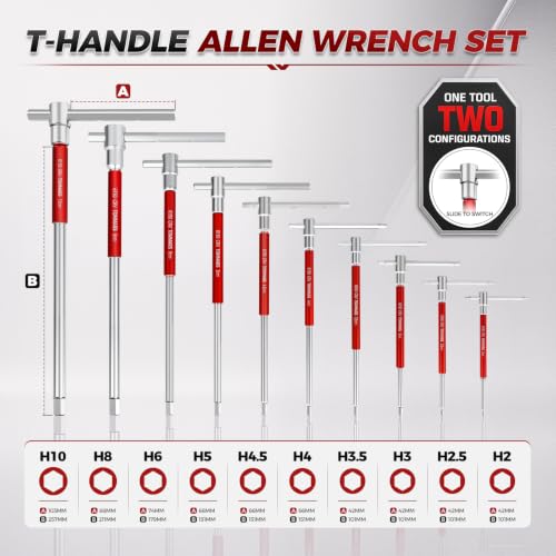 Sliding T Handle Allen Wrench Set