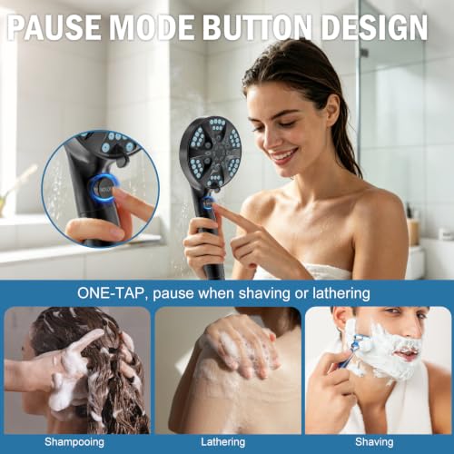 9 Settings Filtered Shower head with Handheld with Power Wash