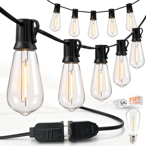 ST40 LED Outdoor String Lights with Shatterproof Vintage Edison Bulbs
