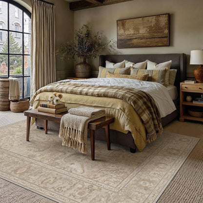 Area Rugs 6x9 Washable Rug Brown (Beige Brown / 6' x 9' (Rectangular))