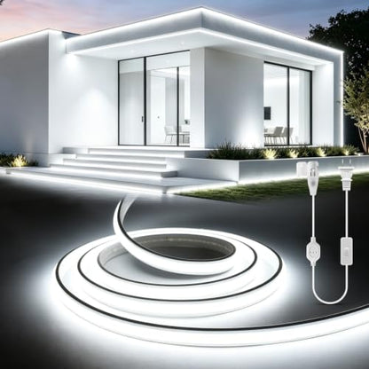 Super Bright COB LED Strip Light 6.56Ft AC 110V Silicone (White)