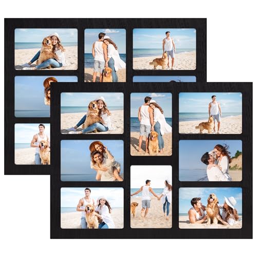 4x6 Collage Picture Frame Set of 2 (Rustic Black / 13x17in (2Pack))