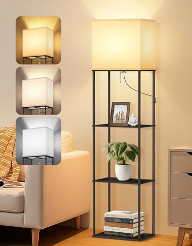 Floor Lamp with Shelves