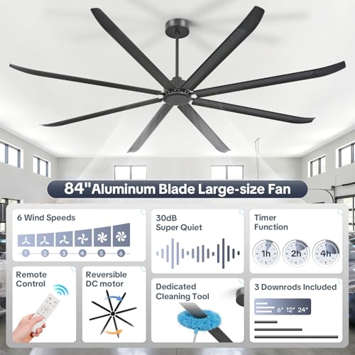 Large Industrial Ceiling Fan with cleaner