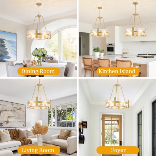 20.5" Glass Dining Room Chandeliers Modern