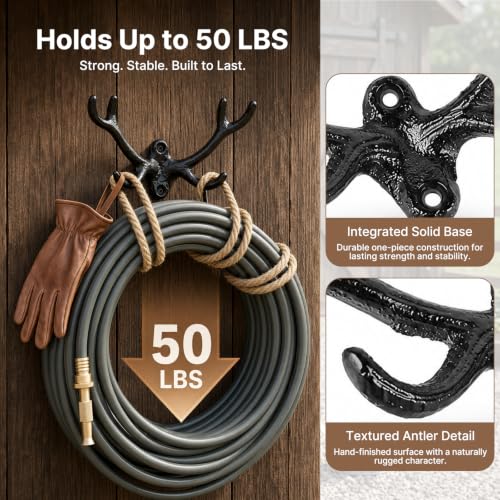 Cast Iron Antler Hook