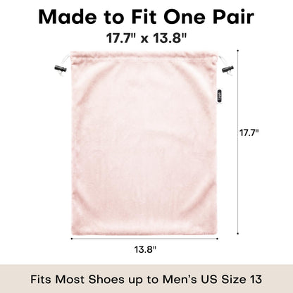 4 Pack Velvet Cloth Shoe Bags for Travel & Packing for Women & Men (Light Pink)
