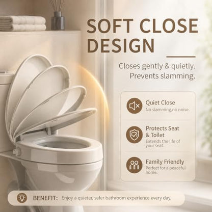 Raised Toilet Seat Elongated 18.5"