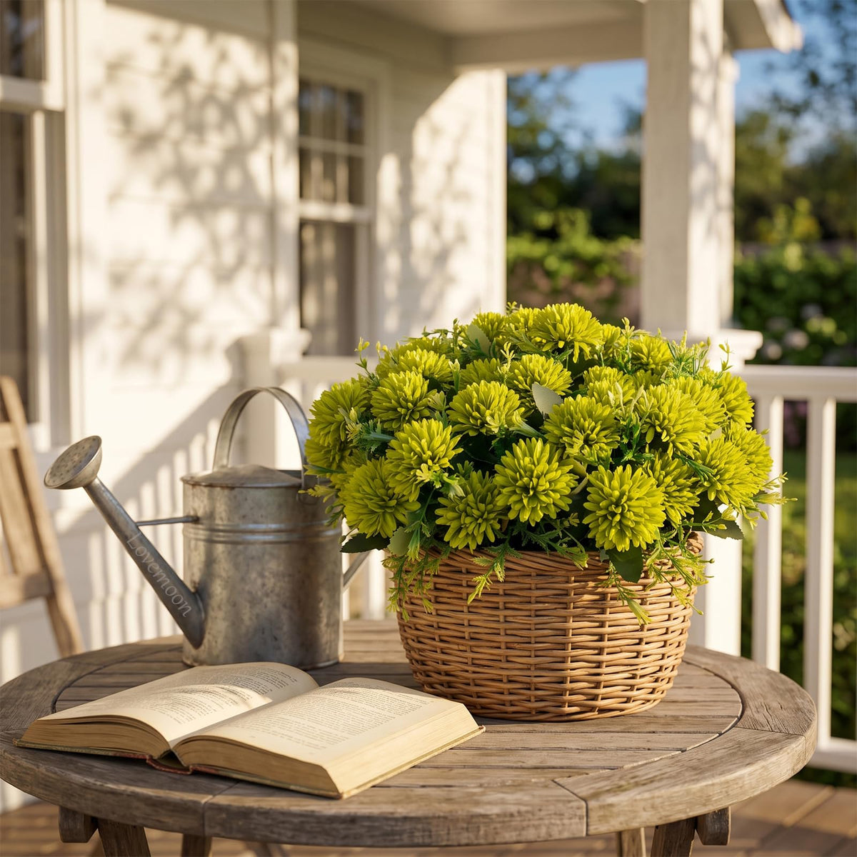 12Pcs Artificial Chrysanthemum Flowers (Green)
