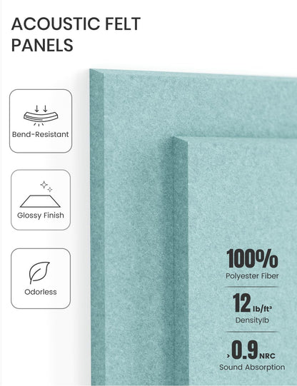Felt Bulletin Board & Cork Board Alternative 48'' x 36'' (Teal Blue-1 / Solid tile 6-pack)