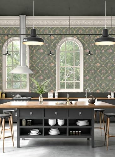Floral Peel and Stick Wallpaper Boho Cantact Paper 16.9in×118in