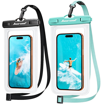 Waterproof Phone Pouch (2-Pack Clear & Mint Green)
