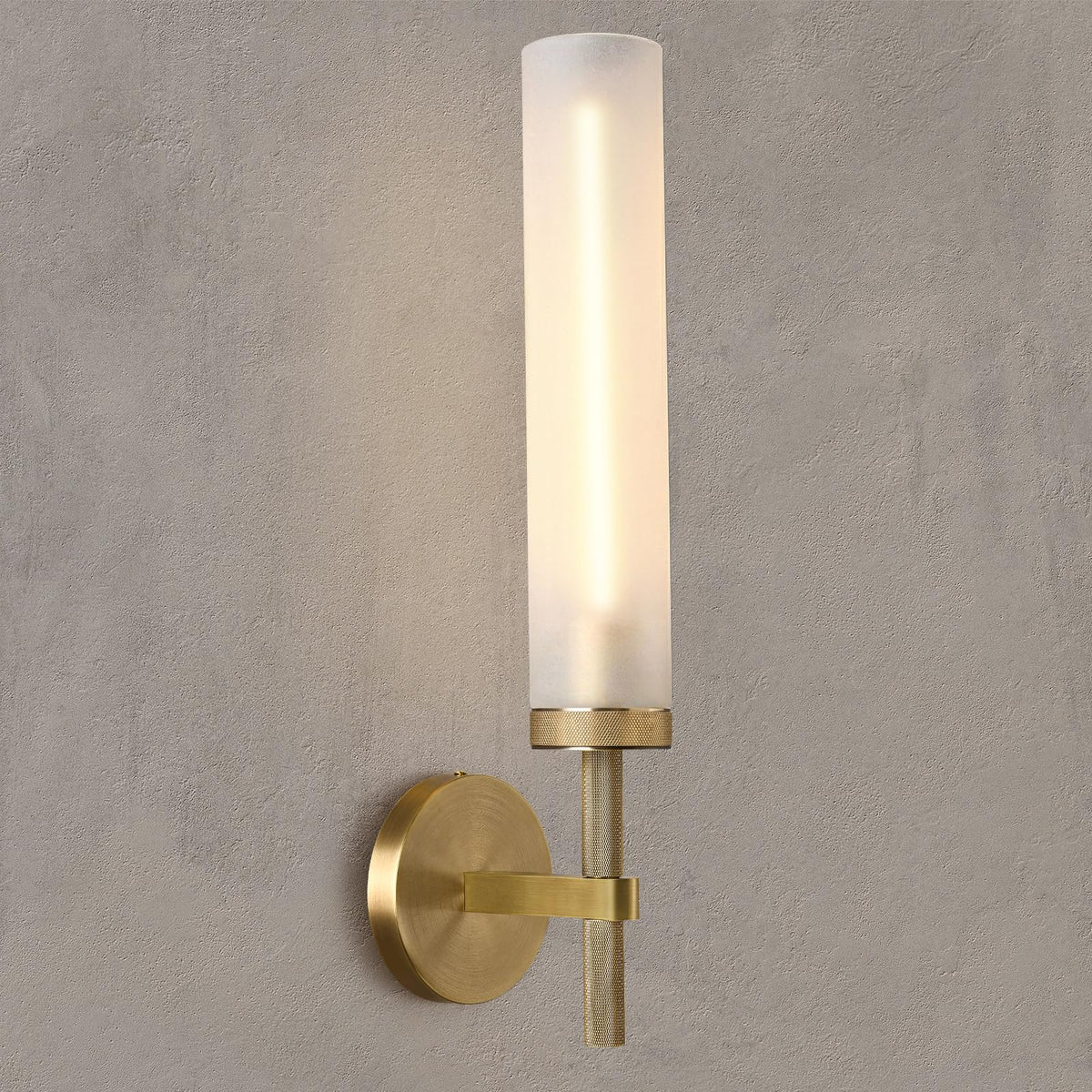 20" Knurled Brass Bathroom Wall Sconces (20-IN-Brass-1PC)