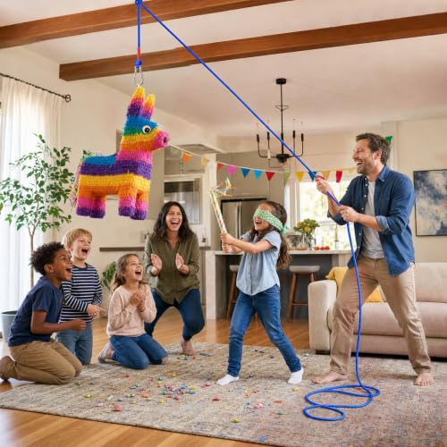 98.4 ft Heavy Duty Nylon Piñata Hanging Rope with D