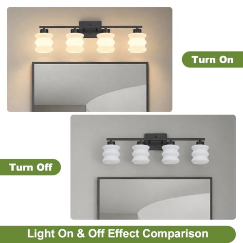 Modern Bathroom Light Fixtures (Black / 4-Light)
