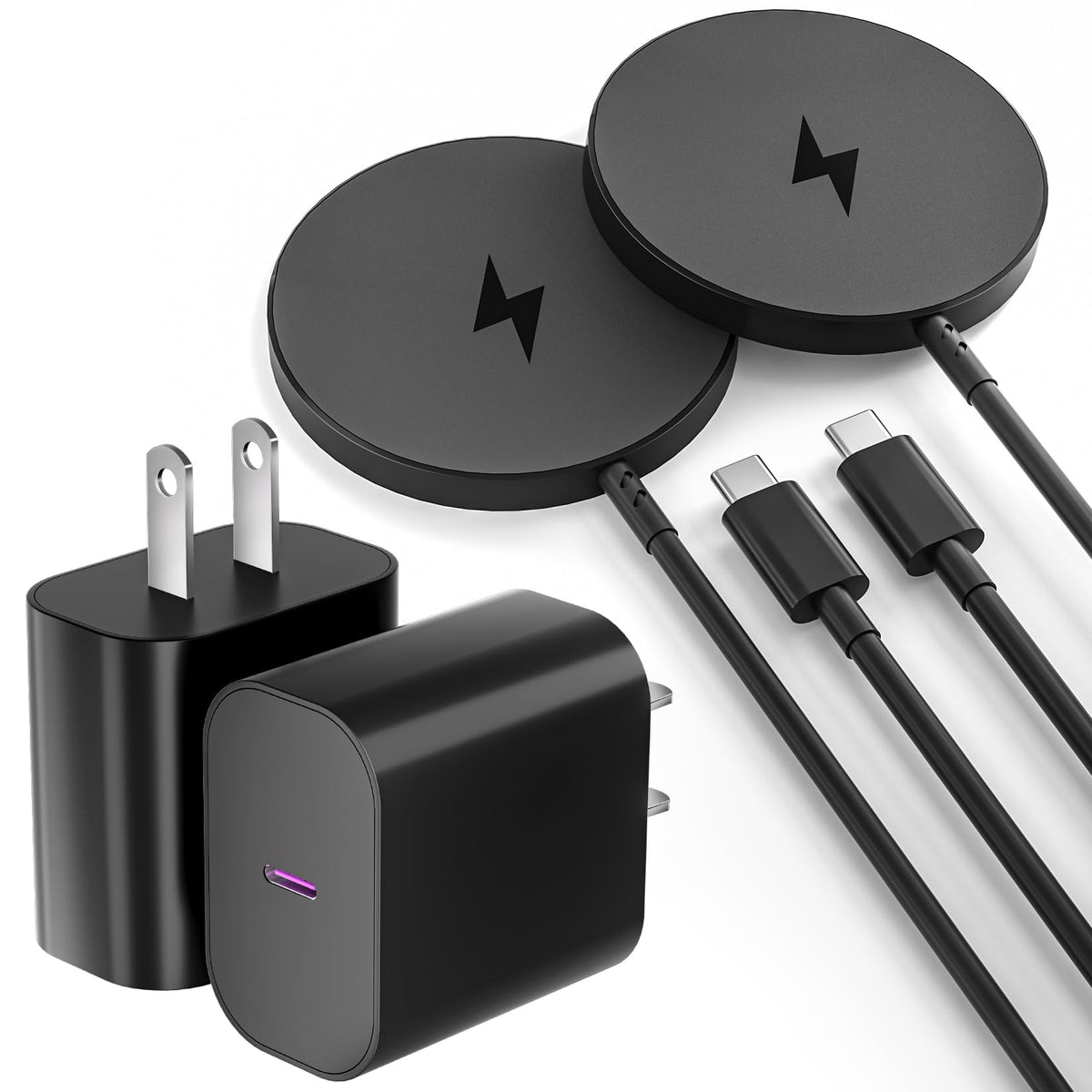 Magnetic Wireless Charger for iPhone 17 16 (Black-2Pack)