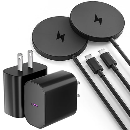 Magnetic Wireless Charger for iPhone 17 16 (Black-2Pack)
