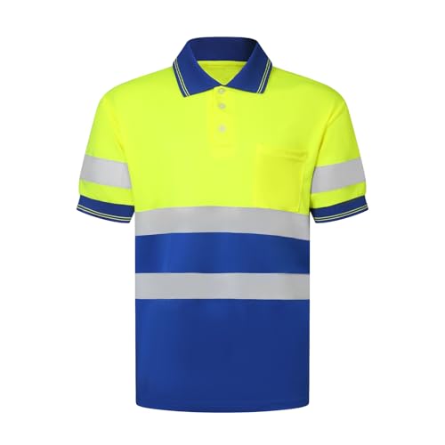 Hi Vis Safety Shirts with Reflective Strips Polo Shirts for Men