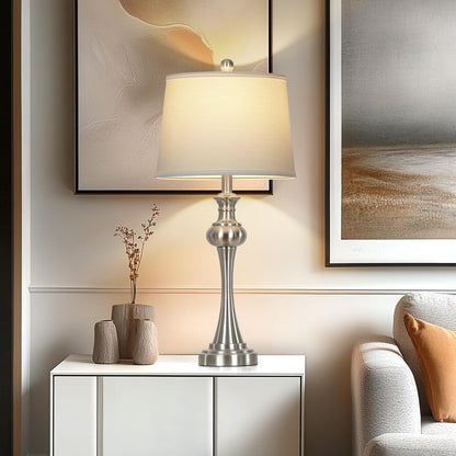 Silver Table Lamp for Living Room (Silver)