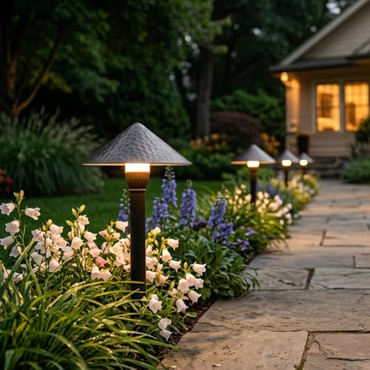 Pathway Lights Low Voltage Outdoor Landscape Lighting 1W 60 Lumen 3100K 12V AC Path Lights Warm White Light with Connector Spike Stake for Garden Yard Driveway Lawn