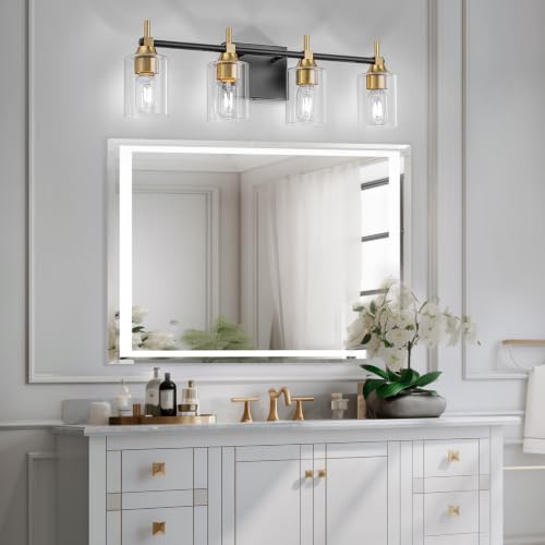 4 Light Modern Bathroom Vanity Light (4-light / Black-Gold)