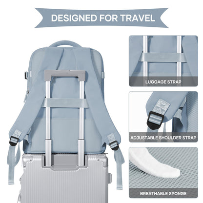 Travel Backpack For Women Men (Gray Blue / 25 liters)