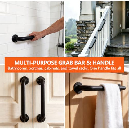12 Inch Industrial Pipe Handrail Wall Mount Grab Bar for Stairs
