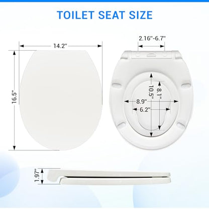 Round Toilet Seat with Toddler Seat Built In 16.5 Inch