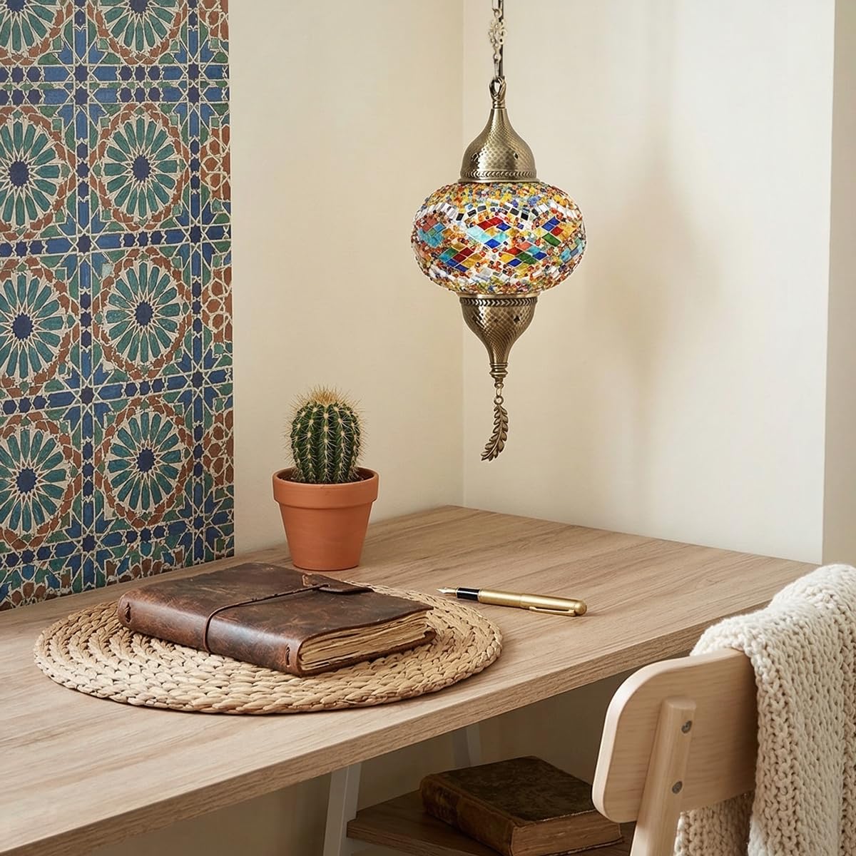 Turkish Moroccan Mosaic Pendant Light (Multicolor1)