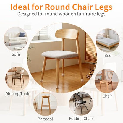 32 Pack Round Chair Leg Floor Protectors for Hardwood Floors (Clear-32pcs / Round X-Small)