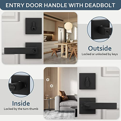 Deadbolt and Door Handle Set