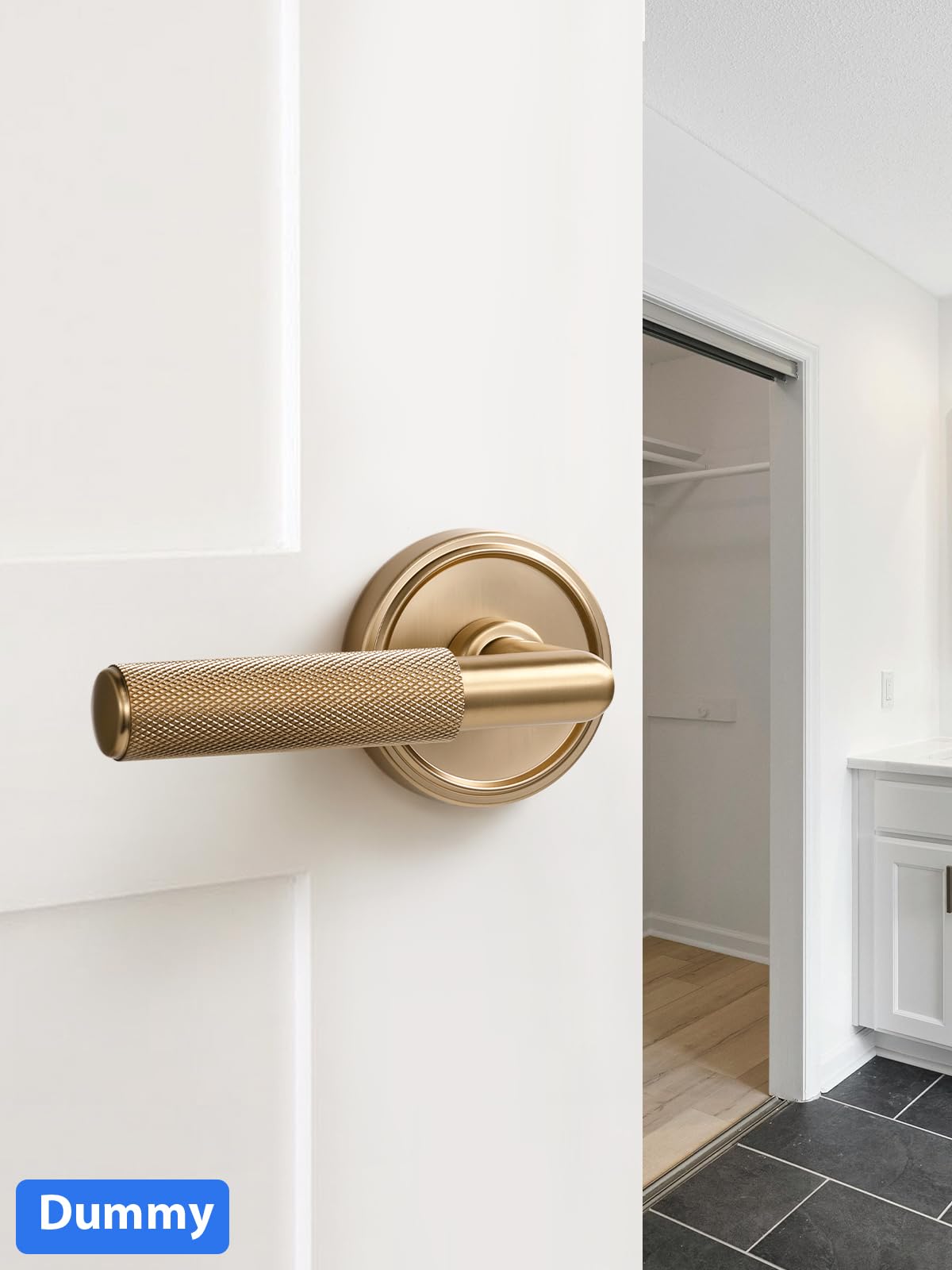 Knurled Door Lever Champagne Bronze Double Dummy Door Handle (Champagne Bronze)
