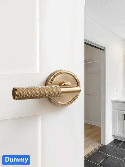 Knurled Door Lever Champagne Bronze Double Dummy Door Handle (Champagne Bronze)