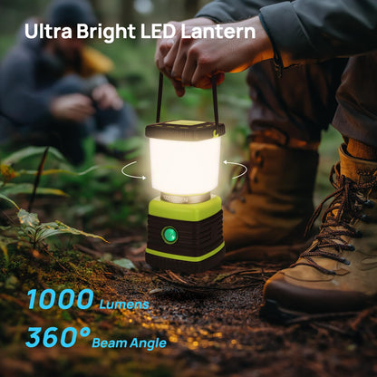 1000LM LED Camping Lantern Rechargeable (Light Green / 1 Pack)