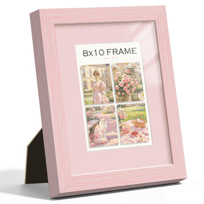 8x10 Blush Pink Wooden Picture Frame (Pink Frame Pink Mat / 8x10)
