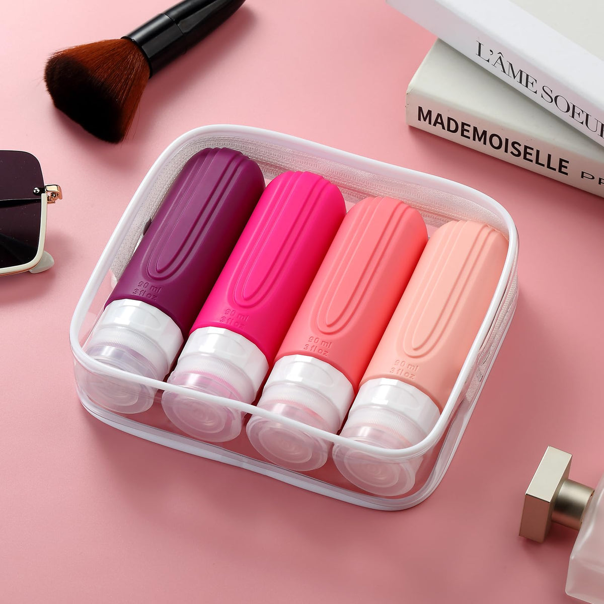 Travel Bottles for Toiletries (Dark-Purp-3oz)