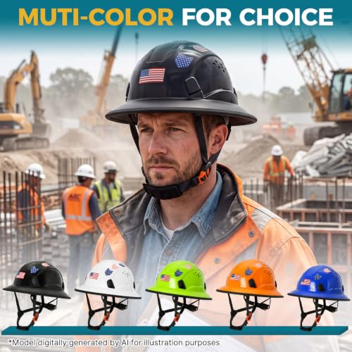 Full Brim Hard Hat Type 2 Class C Safety Helmet with Vents