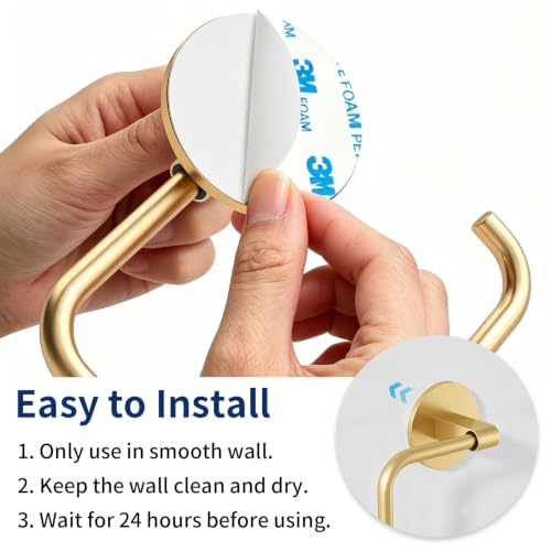 Hand Towel Holder Adhesive Gold (Gold)