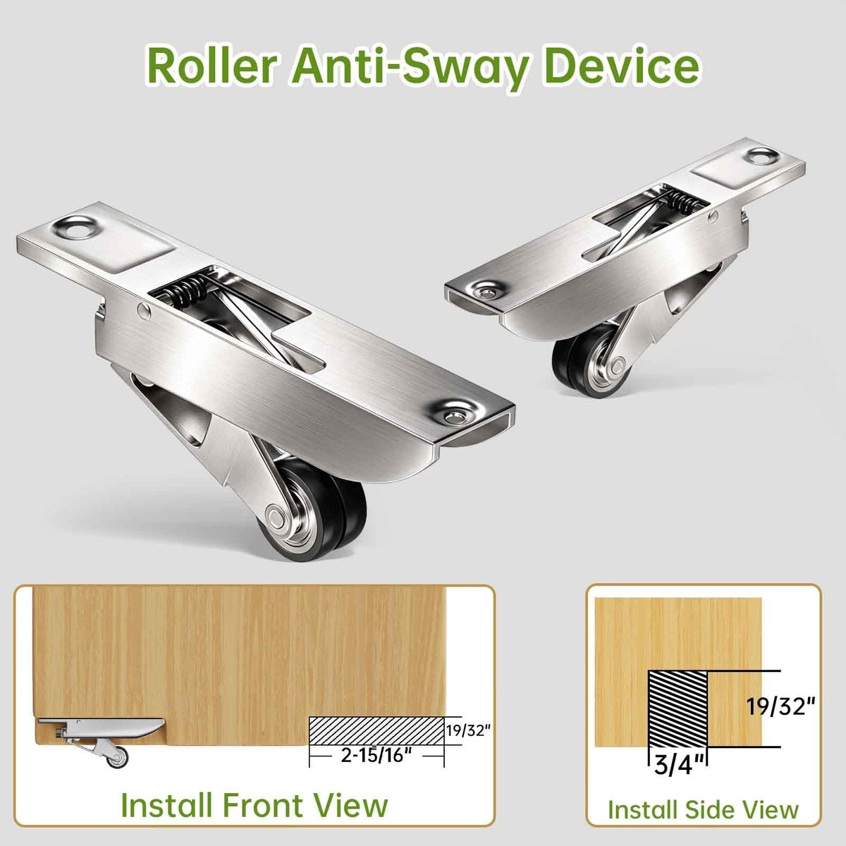 6FT 72in Sliding Pocket Door Track Kit (6Ft / Silver)