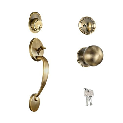Front Door Lock Handle and Deadbolt Set
