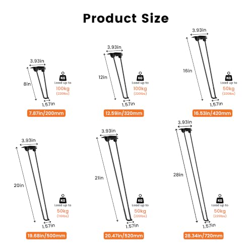 4PCS Folding Hairpin Table Legs Heavy Duty Steel Legs