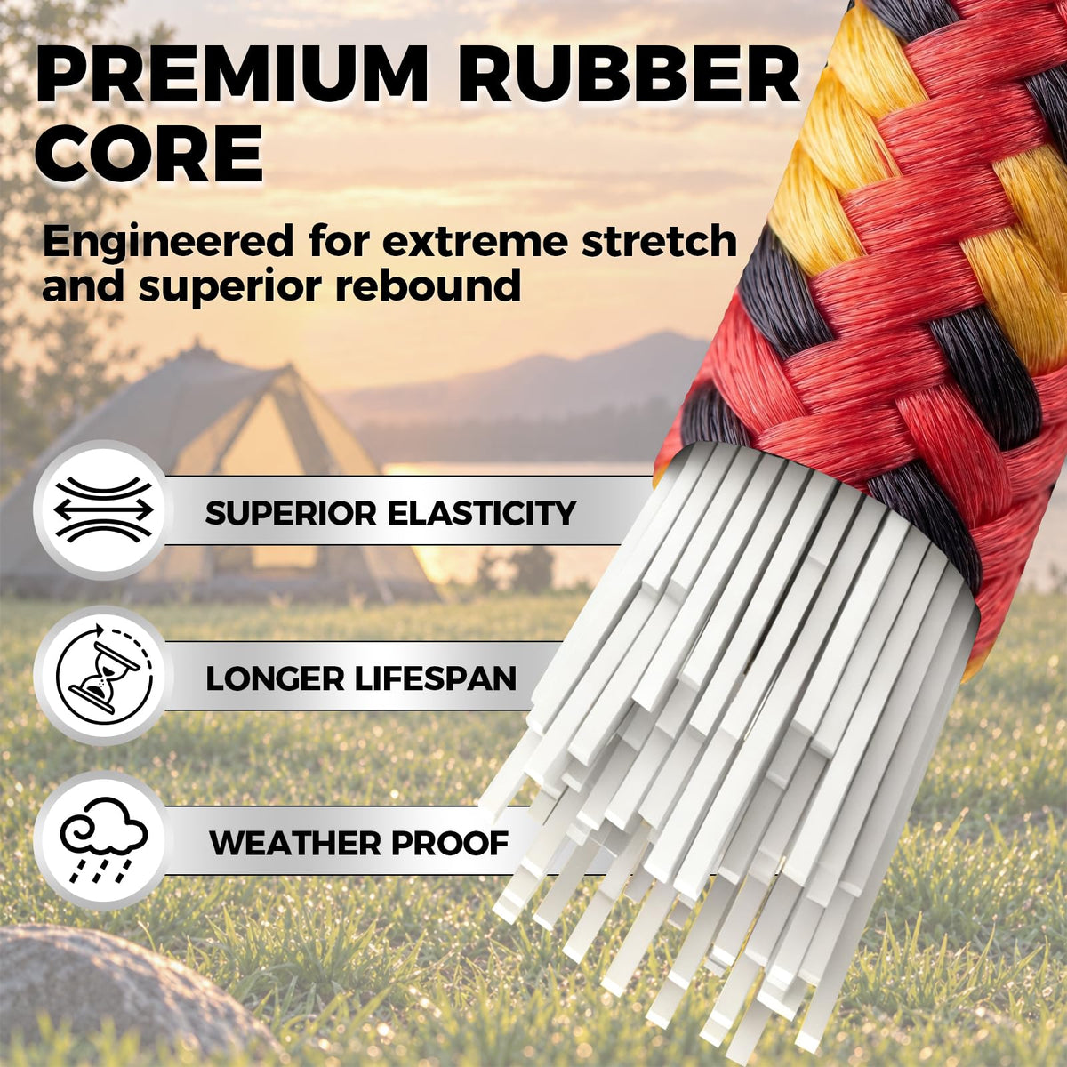10 Piece 12" Elastic Bungee Cords with Hooks (10pcs 12" Red)