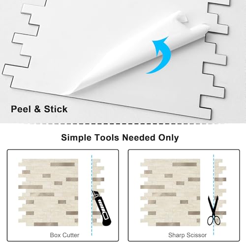 Marble Peel and Stick Backsplash Stick Tiles Subway
